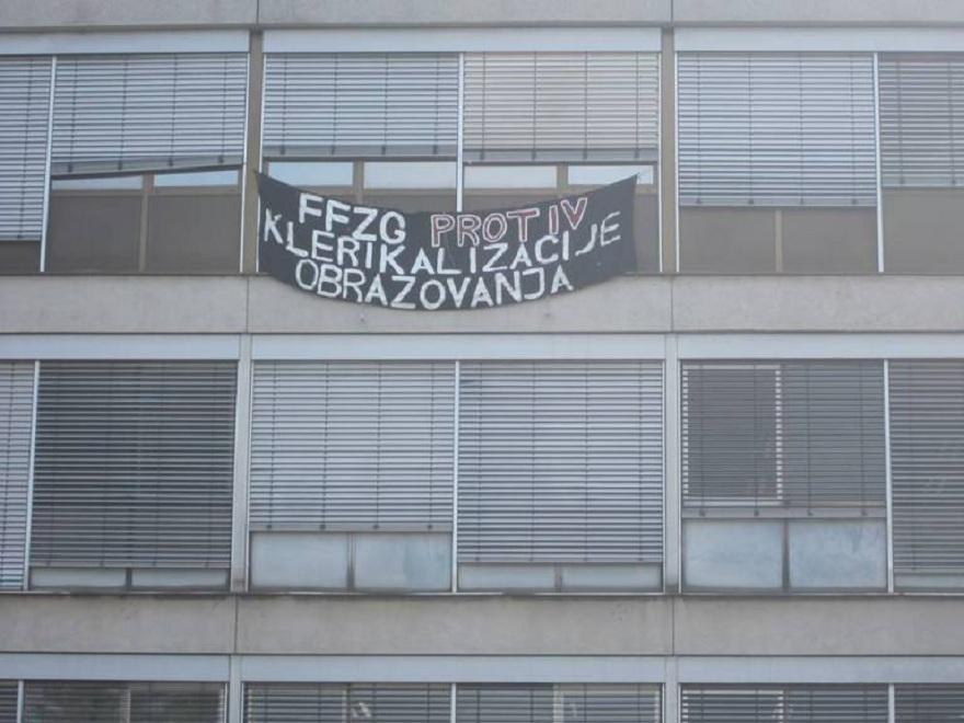 Το FFZG τμήμα ανθρωπιστικών και κοινωνικών σπουδών του Ζάγκρεμπ ενάντια στην κληρικοποίηση της εκπαίδευσης