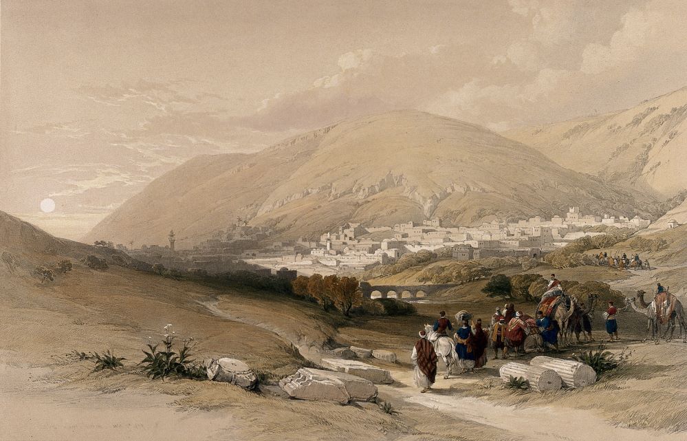 A2 City of Nablus formerly known as Shechem. Coloured lithogra Wellcome V0049419