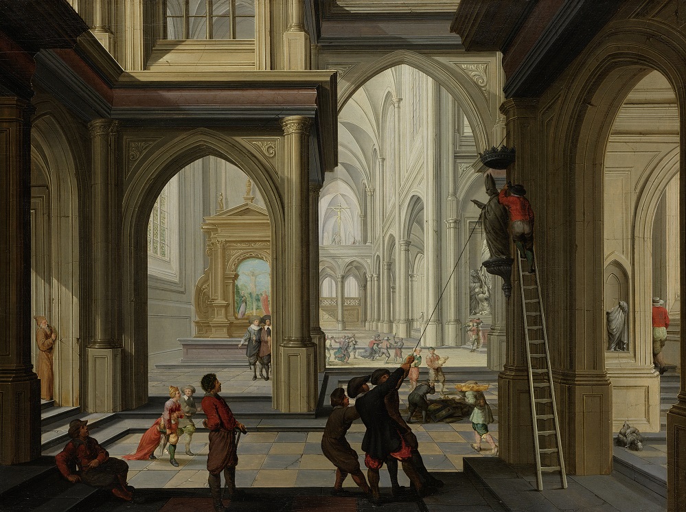4 Dirck van Delen Beeldenstorm in een kerk 1630