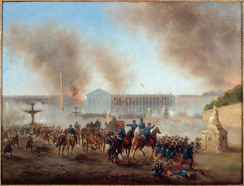 C 2 Gustave Boulanger 1824 1888. Episode de la Commune place de la Concorde. Huile sur toile