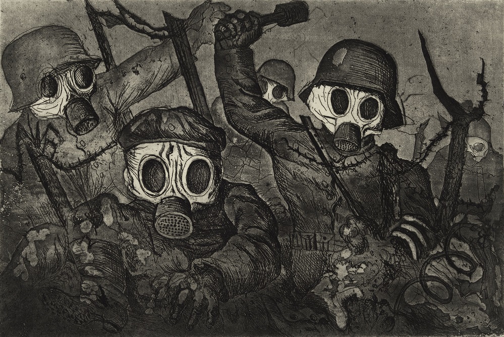 d1 Otto Dix Sturmtruppe geht unter Gas vor
