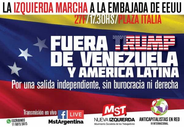 Αργεντινή: Την Τετάρτη 27 Φεβρουαρίου, η αριστερά διαδήλωσε εναντίον της ιμπεριαλιστικής παρέμβασης στη Βενεζουέλα