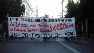 Κάλεσμα σε σύσκεψη σωματείων τη Δευτέρα 7 Γενάρη 2019 για την οργάνωση εργατικής διαδήλωσης